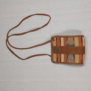 Guatemala Crossbody Bag Boho Woven & Leather Trim Striped